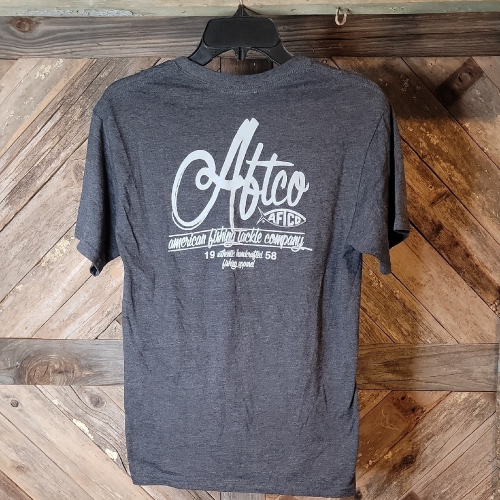 AFTCO Men's Charcoal Tee Size Small